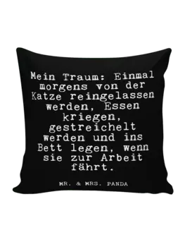 Подушка Mr & Mrs Panda 40x40 Mein Traum Einmal morgens, черный