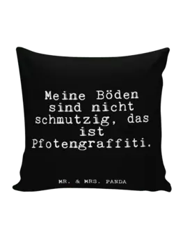 Подушка Mr & Mrs Panda 40x40 Meine Bden sind nicht, черный