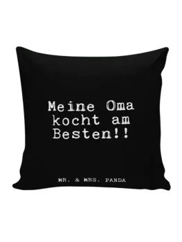 Подушка Mr & Mrs Panda 40x40 Meine Oma kocht am, черный