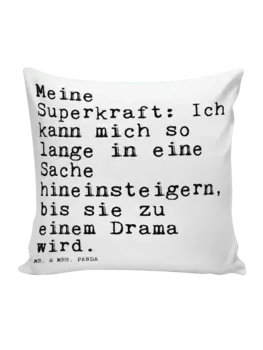 Подушка Mr & Mrs Panda 40x40 Meine Superkraft Ich kann, белый