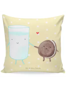 Подушка Mr & Mrs Panda 40x40 Milch Keks, пастельно-желтый