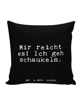 Подушка Mr & Mrs Panda 40x40 Mir reicht es! Ich, черный