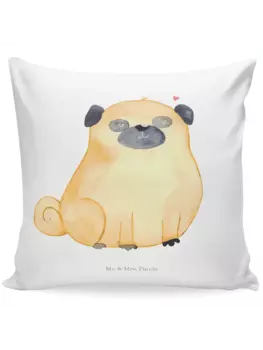Подушка Mr & Mrs Panda 40x40 Mops, белый