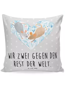 Подушка Mr & Mrs Panda 40x40 Muse Herz, пастельно-серый