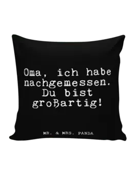 Подушка Mr & Mrs Panda 40x40 Oma ich habe nachgemessen mit, черный