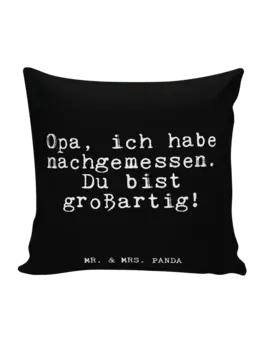 Подушка Mr & Mrs Panda 40x40 Opa ich habe nachgemessen mit, черный