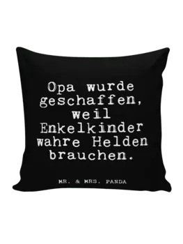 Подушка Mr & Mrs Panda 40x40 Opa wurde geschaffen weil, черный