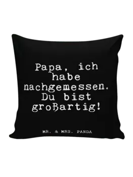 Подушка Mr & Mrs Panda 40x40 Papa ich habe nachgemessen mi, черный