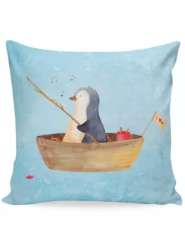 Подушка Mr & Mrs Panda 40x40 Pinguin Angelboot, цвет eisblau