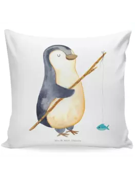 Подушка Mr & Mrs Panda 40x40 Pinguin Angler, белый