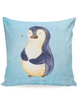 Подушка Mr & Mrs Panda 40x40 Pinguin Dit, цвет eisblau