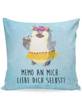 Подушка Mr & Mrs Panda 40x40 Pinguin Kokosnuss, цвет eisblau