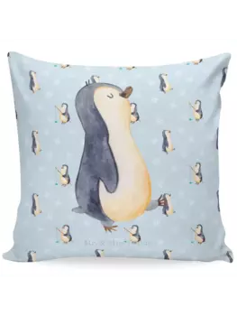Подушка Mr & Mrs Panda 40x40 Pinguin marschieren, синий