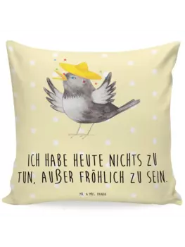 Подушка Mr & Mrs Panda 40x40 Rabe Sombrero, пастельно-желтый