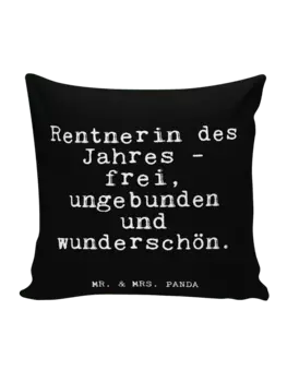 Подушка Mr & Mrs Panda 40x40 Rentnerin des Jahres, черный