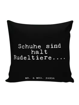 Подушка Mr & Mrs Panda 40x40 Schuhe sind halt Rudeltiere, черный