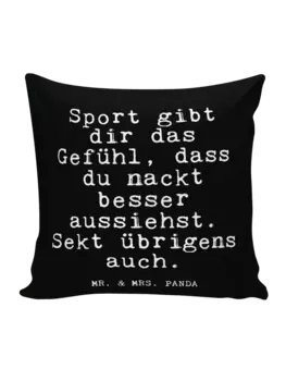 Подушка Mr & Mrs Panda 40x40 Sport gibt dir das, черный