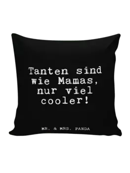 Подушка Mr & Mrs Panda 40x40 Tanten sind wie Mamas, черный
