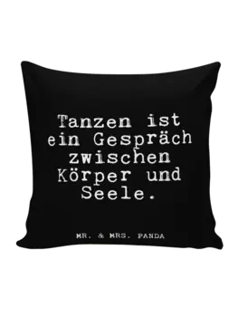 Подушка Mr & Mrs Panda 40x40 Tanzen ist ein Gesprch, черный
