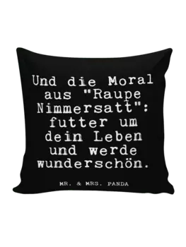 Подушка Mr & Mrs Panda 40x40 Und die Moral aus, черный