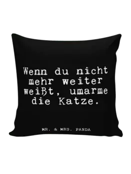 Подушка Mr & Mrs Panda 40x40 Wenn du nicht mehr, черный