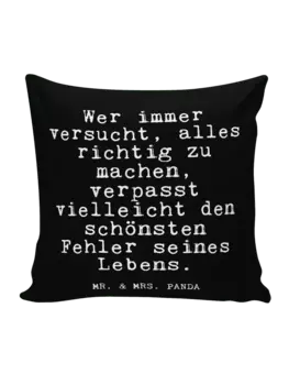 Подушка Mr & Mrs Panda 40x40 Wer immer versucht alles, черный