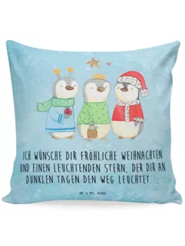Подушка Mr & Mrs Panda 40x40 Winterzeit Heilige drei Knige mit, цвет eisblau