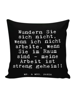 Подушка Mr & Mrs Panda 40x40 Wundern Sie sich nicht, черный