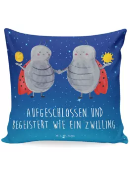 Подушка Mr. & Mrs. Panda, цвет sternenhimmel blau