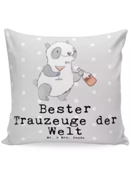 Подушка Mr. & Mrs. Panda, серый пастельный