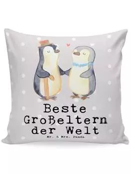 Подушка Mr. & Mrs. Panda, серый пастельный