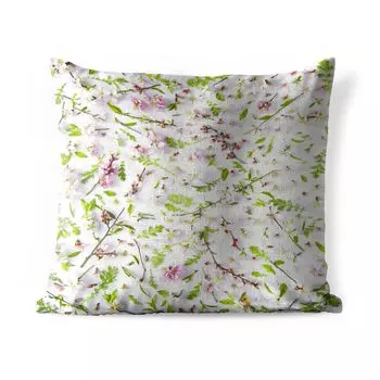 Подушка MuchoWow для улицы — Бело-розовый цветочный узор — 50x50 см — Устойчивость к атмосферным воздействиям — Подушка для отдыха — Чехол на подушку — Хлопчатобумажная ткань — Декоративные наволочки, мультиколор