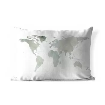 Подушка MuchoWow для улицы - Карта мира - Серый - Акварель - 60x40 см - Устойчивость к атмосферным воздействиям - Подушка для отдыха - Чехлы для подушек - Декоративные чехлы для подушек - Декоративные чехлы для подушек, мультиколор