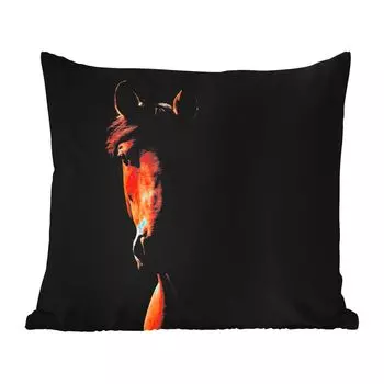 Подушка MuchoWow для улицы - Лошадь - Светлая - Портрет - 45x45 см - Защита от атмосферных воздействий - Подушка для отдыха - Чехлы для подушек - Декоративные чехлы для подушек - Декоративные чехлы для подушек, мультиколор