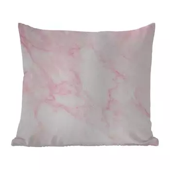 Подушка MuchoWow для улицы - Мрамор - Белый - Розовый - Шикарный - Под мрамор - 45x45 см - Устойчивость к атмосферным воздействиям - Подушка для отдыха - Чехлы для подушек - Декоративные чехлы для подушек - Декоративные чехлы для подушек, мульти...
