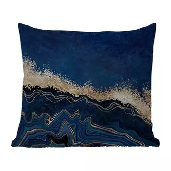 Подушка MuchoWow для улицы - Мрамор - Текстура - Золото - Иллюстрация - 50x50 см - Устойчивость к атмосферным воздействиям - Подушка для отдыха - Чехол на подушку - Хлопчатобумажная ткань - Декоративные наволочки, мультиколор