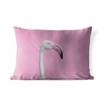 Подушка MuchoWow для улицы - Портрет белого фламинго - 60x40 см - Устойчивость к атмосферным воздействиям - Подушка для отдыха - Чехлы для подушек - Декоративные чехлы для подушек - Декоративные чехлы для подушек, мультиколор