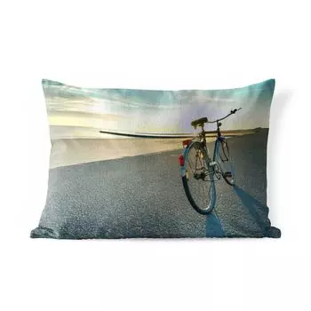 Подушка MuchoWow для улицы - Северное море - Велосипед - Закат - 60x40 см - Устойчивость к атмосферным воздействиям - Подушка для отдыха - Чехлы для подушек - Декоративные чехлы для подушек - Декоративные чехлы для подушек, мультиколор