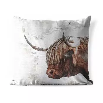 Подушка MuchoWow для улицы - Шотландский горец - Аннотация - 60x60 см - Устойчивость к атмосферным воздействиям - Подушка для отдыха - Чехлы для подушек - Декоративные чехлы для подушек - Декоративные чехлы для подушек, мультиколор