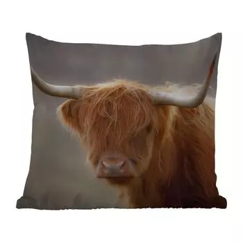 Подушка MuchoWow для улицы - Шотландский горец - Светлый - Портрет - 60x60 см - Устойчивость к атмосферным воздействиям - Подушка для отдыха - Чехлы для подушек - Декоративные чехлы для подушек - Декоративные чехлы для подушек, мультиколор