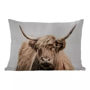 Подушка MuchoWow для улицы - Шотландский горец - Животные - Мех - 60x40 см - Устойчивость к атмосферным воздействиям - Подушка для отдыха - Чехлы для подушек - Декоративные чехлы для подушек - Декоративные чехлы для подушек, мультиколор