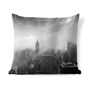 Подушка MuchoWow для улицы - Снег в Нью-Йорке, черно-белый - 45x45 см - Устойчивость к атмосферным воздействиям - Подушка для отдыха - Чехлы для подушек - Декоративные чехлы для подушек - Декоративные чехлы для подушек, мультиколор