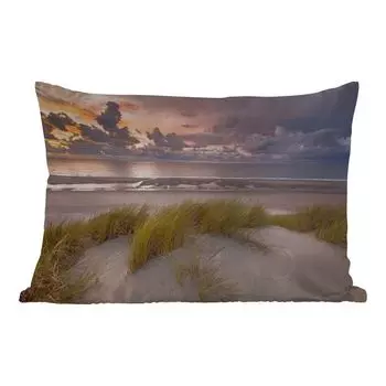 Подушка MuchoWow для улицы - Закат - Дюна - Пляж - Растения - Море - 60x40 см - Устойчивость к атмосферным воздействиям - Подушка для отдыха - Чехлы для подушек - Декоративные чехлы для подушек - Декоративные чехлы для подушек, мультиколор