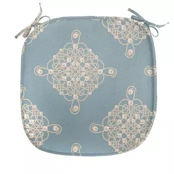 Подушка на обеденный стул ABAKUHAUS Pearls, симметричный узел-сайлот, декоративная водонепроницаемая подушка с ремнями для кухонных сидений, 40 см x 40 см, бледно-шиферно-коричневый