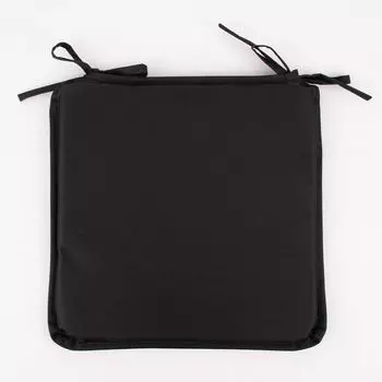 Подушка на садовое кресло с завязками, однотонная, голубая, 38x38x2,5см Lemetex, черный