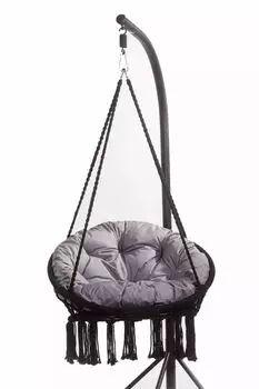 Подушка на сиденье 90x90 см, серая | Подвесная подушка-корзина|Подвеска на подвесное кресло, Setgarden, серый