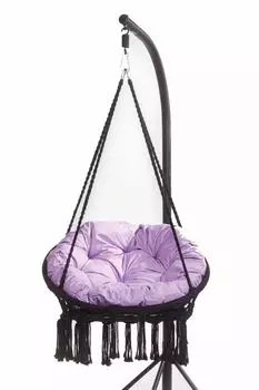 Подушка на сиденье 90x90 см, светло-фиолетовая подушка-качалка | Подвесная подушка-корзина|Подвеска на подвесное кресло, Setgarden, фиолетовый