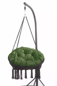 Подушка на сиденье 90x90 см, зеленая подушка-качалка | Подушка-корзина|Подушка-подвеска на стул, Setgarden, зеленый