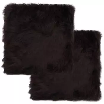 Подушка на сиденье Ankonbej 2 шт. Коричневый 40х40 см. Натуральная овчина.