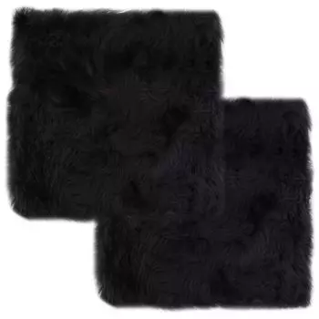 Подушка на сиденье Ankonbej 2 шт. Темно-серый 40х40 см. Натуральная овчина.